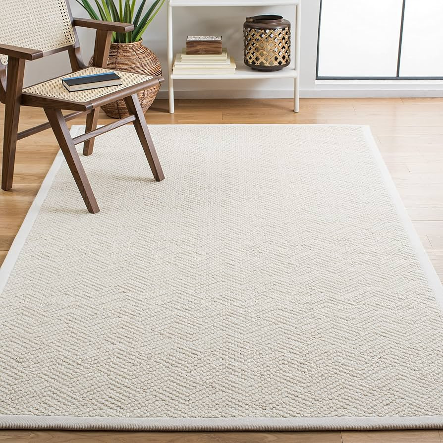 SAFAVIEH Natural Fiber Collection Area Rug - 9' x 12', Ivory, Handmade Wool & Jute, Ideal for Hig... | Amazon (US)