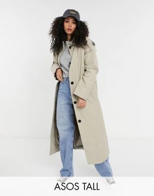 ASOS DESIGN Tall hero oversized boyfriend trench coat in stone | ASOS | ASOS (Global)