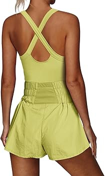 Nirovien Womens Running Skortsie Sleeveless Onesie Athletic Tennis Dresses Workout Mini Dress Exe... | Amazon (US)