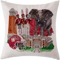 University Of Alabama Pillow - Bama Watercolor Printed Collage | Etsy (US)