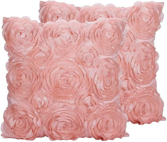 SeptCity Decorative Throw Pillow Covers for Couch Cushion Case, Romantic Love Satin Rose Wedding ... | Amazon (US)