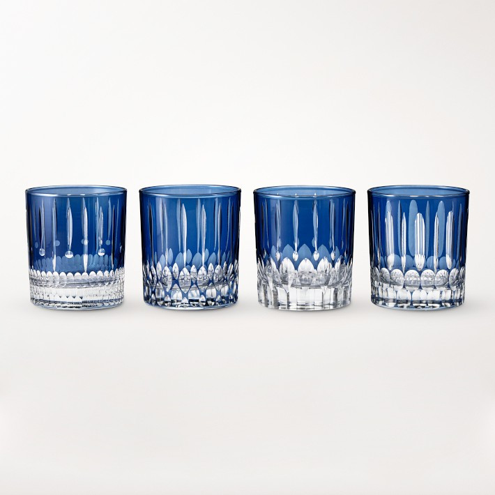 Wilshire Jewel Cut Double Old-Fashioned Glasses, Set of 4 | Williams-Sonoma