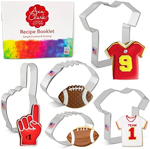 Football Cookie Cutters 5-Pc. Set Made in the USA by Ann Clark, Fan Hand, Large Football, Small F... | Amazon (US)