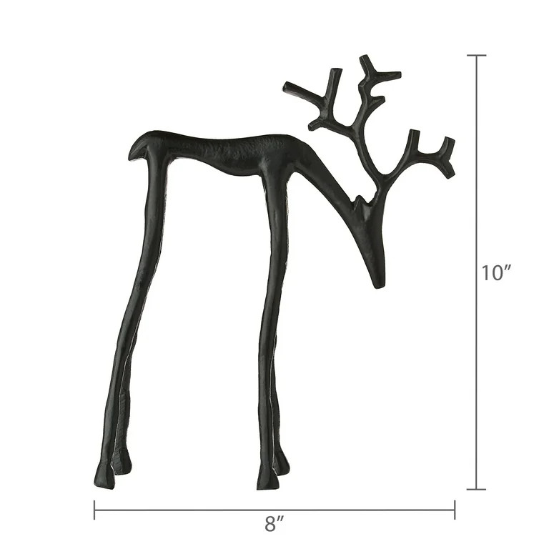 Small Metal Deer Tabletop Decoration, Black, 10", by Holiday Time | Walmart (US)