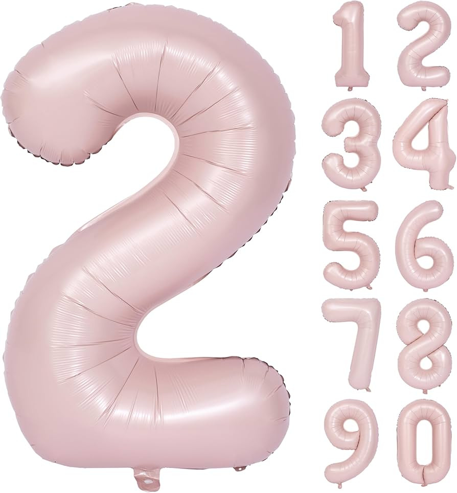 40 In Matte Pink Number Balloons Helium Foil Mylar Balloon Birthday Party banquet Decoration Digi... | Amazon (US)