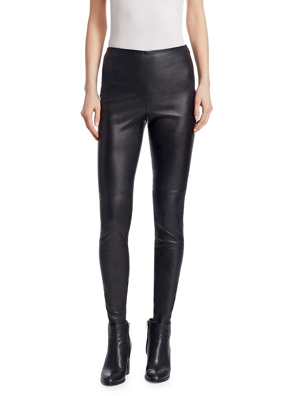 Women's Eleanora Stretch Leather Pants - Black - Size 10 | Saks Fifth Avenue