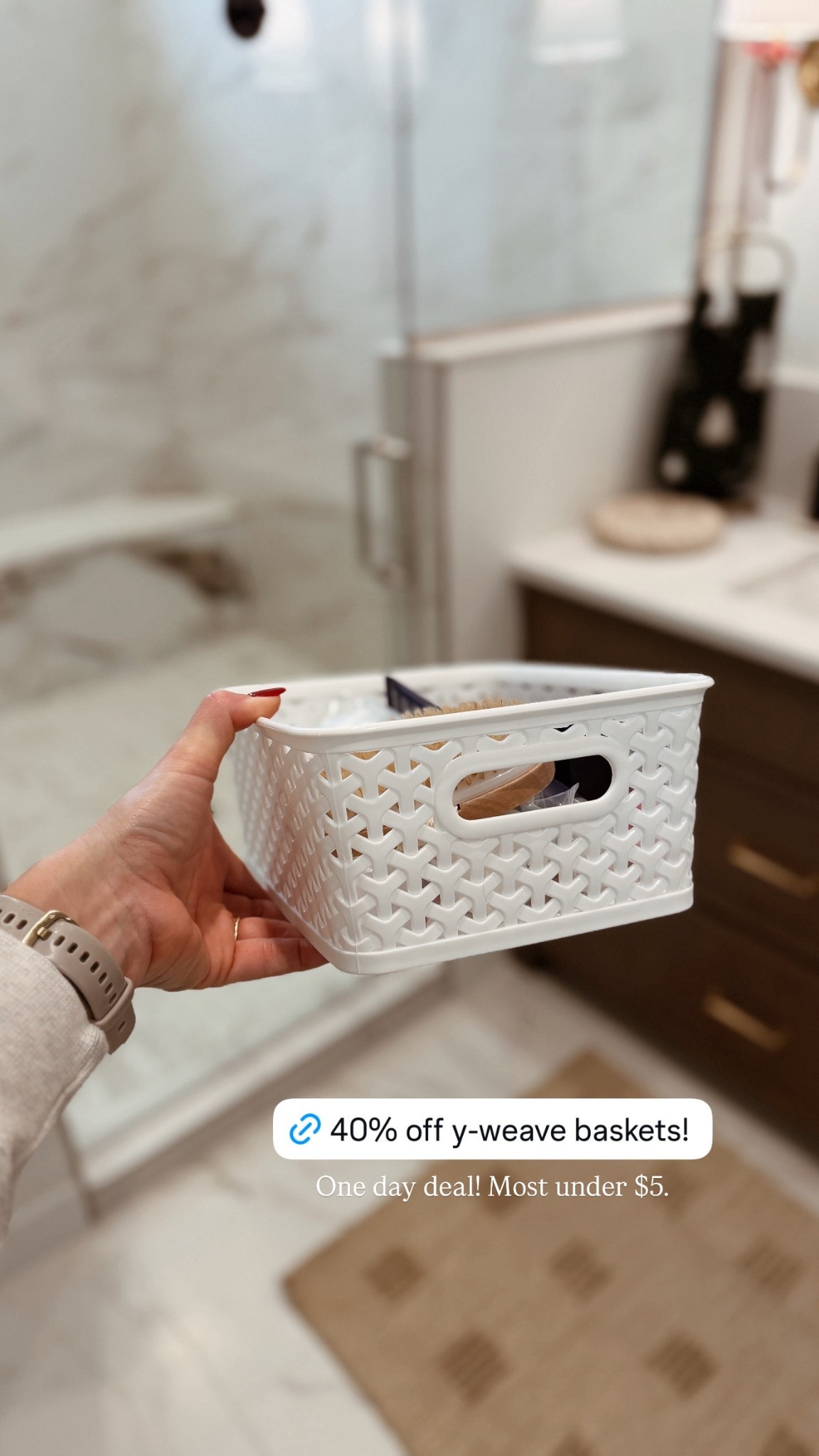 One day deal on y-weave baskets at Target! I love these for bathroom + laundry room storage. We have the larger bins for construction paper + coloring books  

#LTKHome #LTKSaleAlert