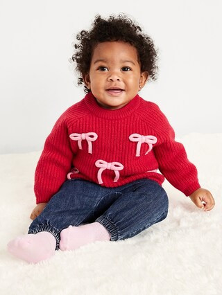 SoSoft Textured Bows Tunic Sweater for Baby | Old Navy (US)