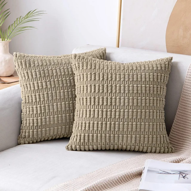 Sanmadrola Throw Pillow Covers 18x18 inch Set of 2 Corduroy Decorative Pillow Cases Couch Pillows... | Walmart (US)