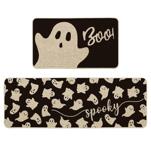 Artoid Mode Ghosts Boo Halloween Kitchen Mats Set of 2-17x29+17x47 | Amazon (US)