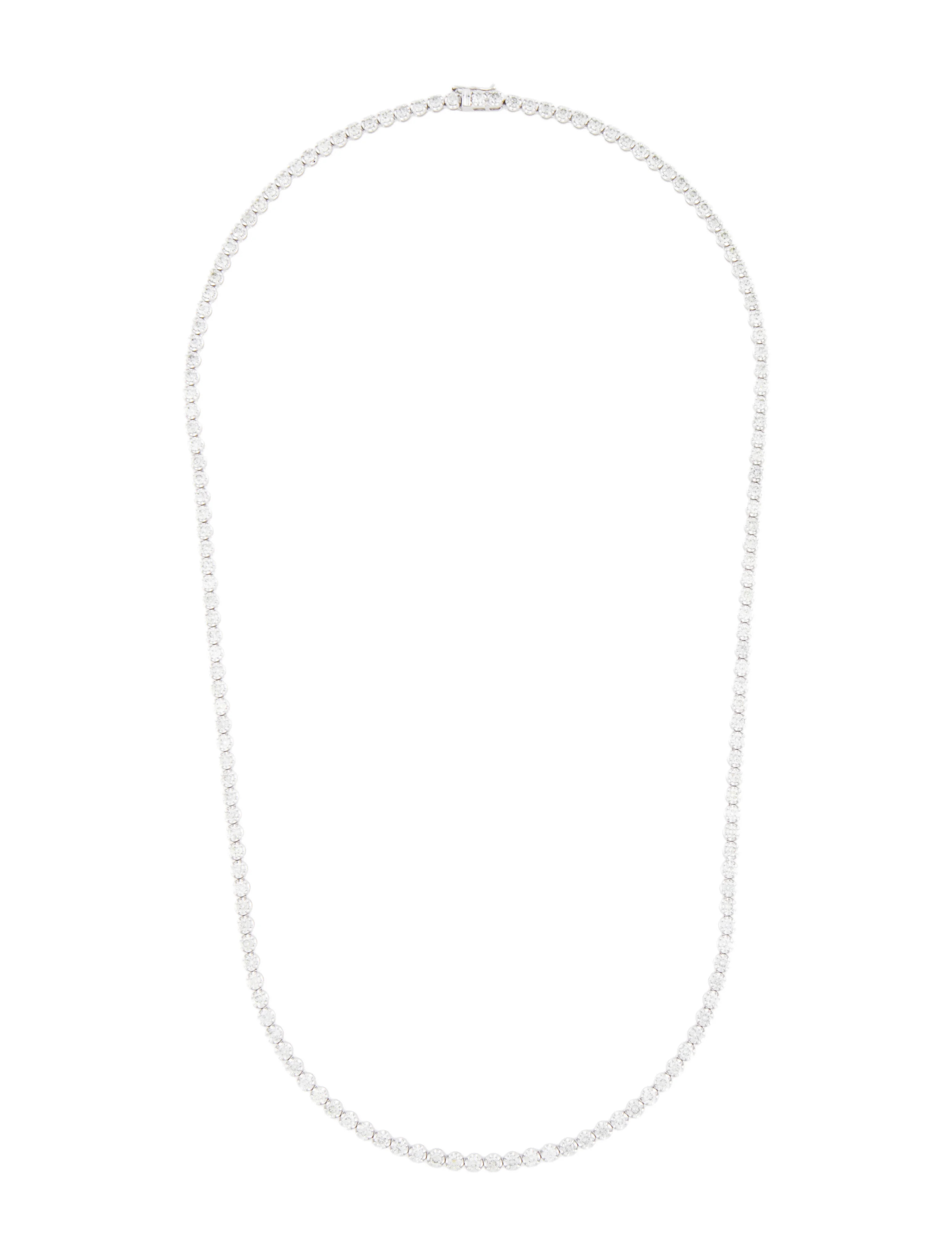 18K 14.34ctw Lab-Grown Diamond Tennis Necklace | The RealReal