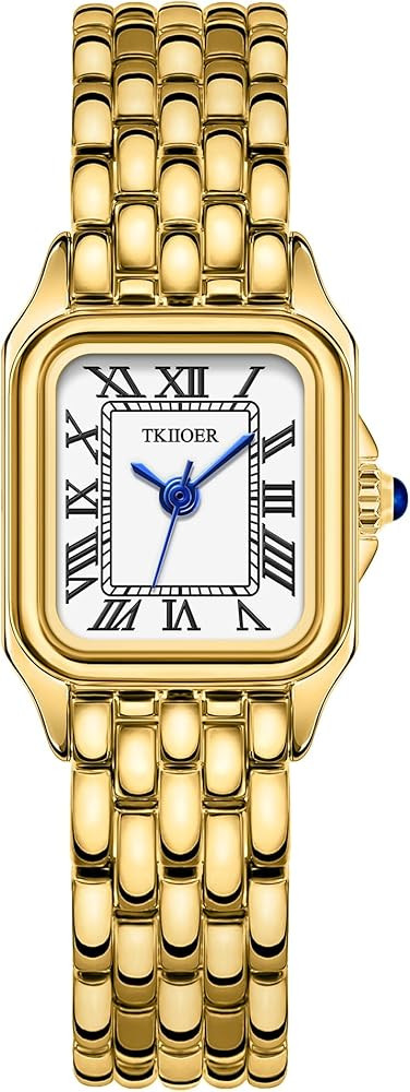 Small Gold Watches for Women, Vintage Roman Dial Women's Watches, Rectangular Case Ladies Analog ... | Amazon (US)