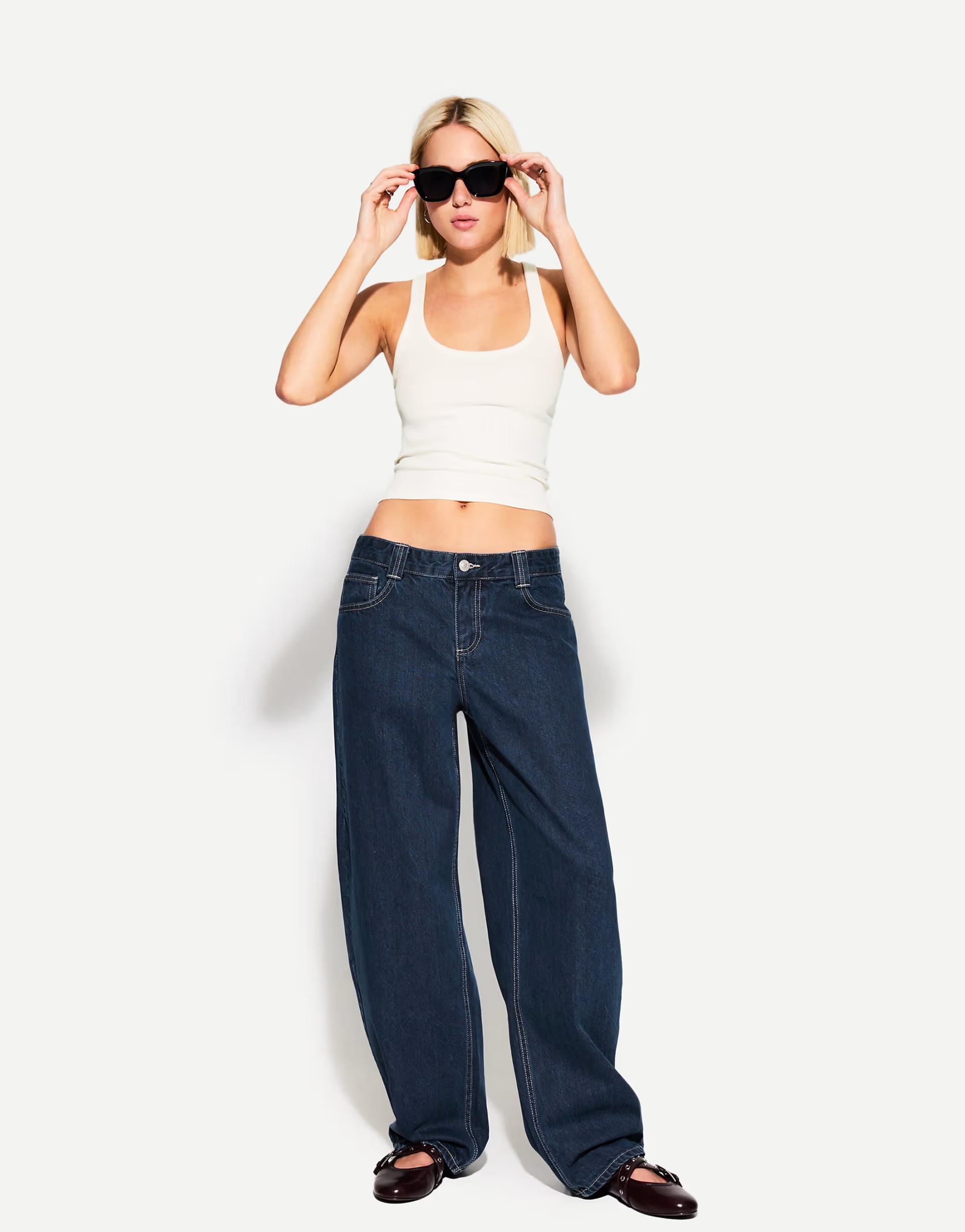 Bershka sleeveless ribbed t-shirt in white | ASOS (Global)