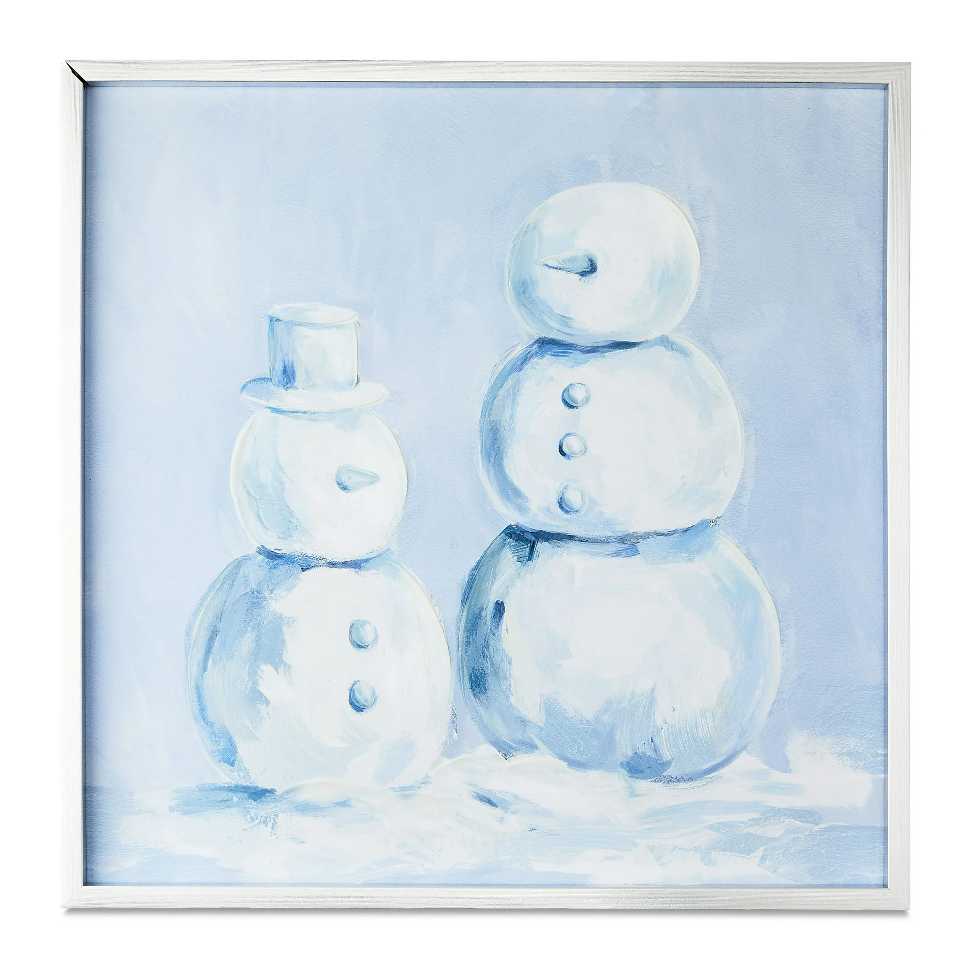 Two Snowmen Framed Christmas Wall Art, 22" x 22", by Holiday Time | Walmart (US)