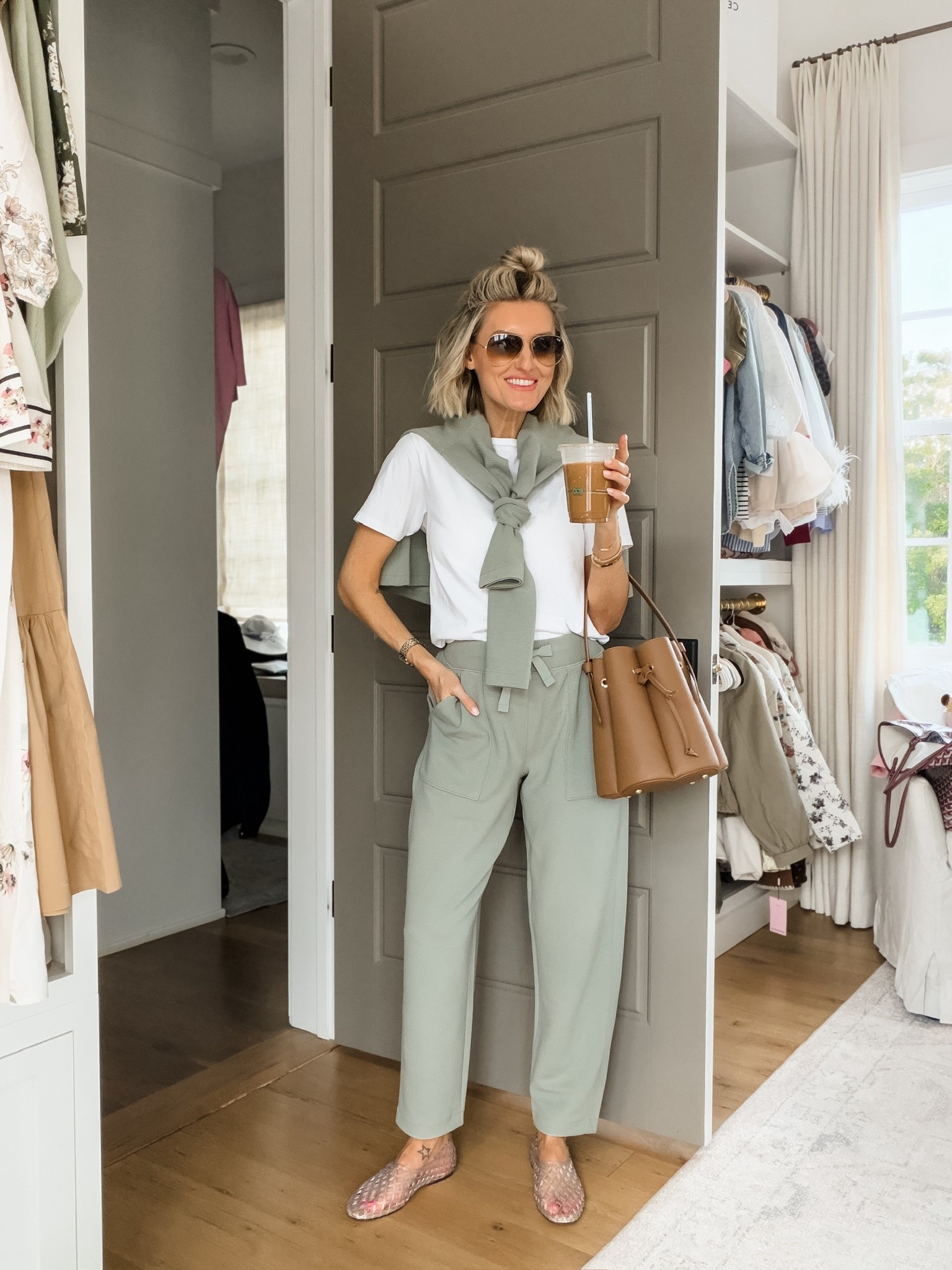 This sage green matching set is currently 20% off this weekend if you purchase through the LTK app! This is the perfect look for running errands! Use code LTKSPANX

Loverly Grey, Spanx, loungewear, matching set, travel outfit, LTK sale

#LTKSaleAlert #LTKTravel