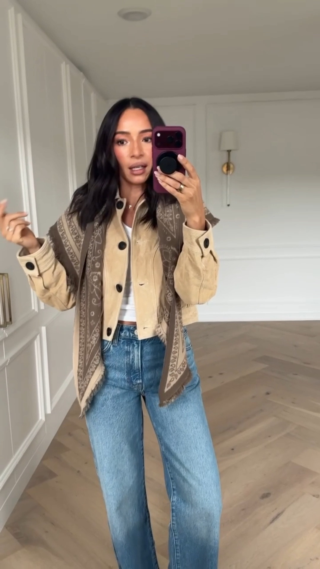 Fall outfit! This jacket is real suede and under $200!! Wearing size S white tank, size S suede jacket, and size 27 mid-rise straight leg jeans

fall fashion, casual outfit, date night outfits, fall fashion hauls, jeans, designer jeans

#LTKSeasonal