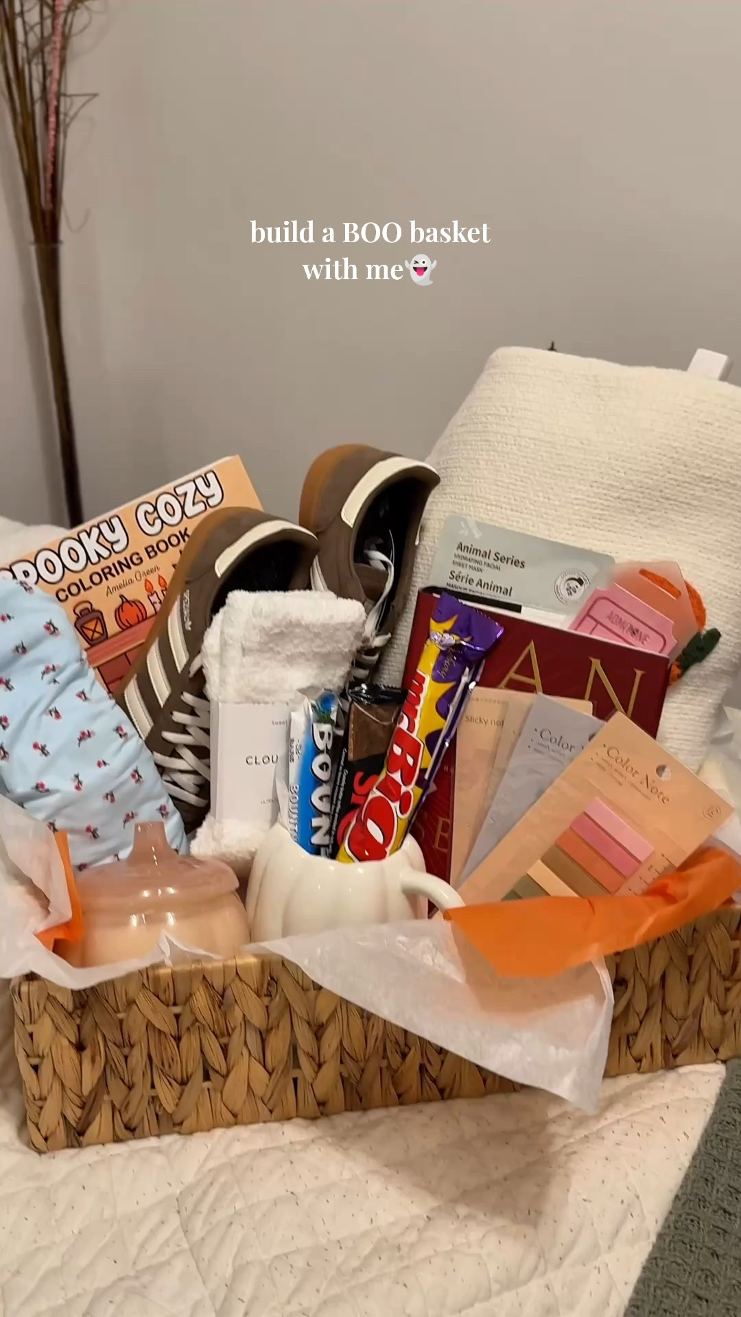 Build a BOO basket!! 

BOO basket inspo that any girl will love! Perfect for sisters, friends, nieces, teens, you name it!! 

A mix of cozy fall essentials, like candle, mug, blanket, fuzzy socks, book, etc!

Linking what I can below and similar to🥰
•
•
•
Halloween, boo basket, gift basket, basket inspo, basket idea, gift ideas, fall essentials, gifts for her.

#LTKHalloween #LTKShoeCrush #LTKSeasonal