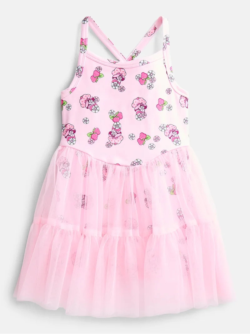 Strawberry Shortcake Toddler Girls' Sleeveless Romper with Tulle Skirt, Sizes 12M-5T | Walmart (US)