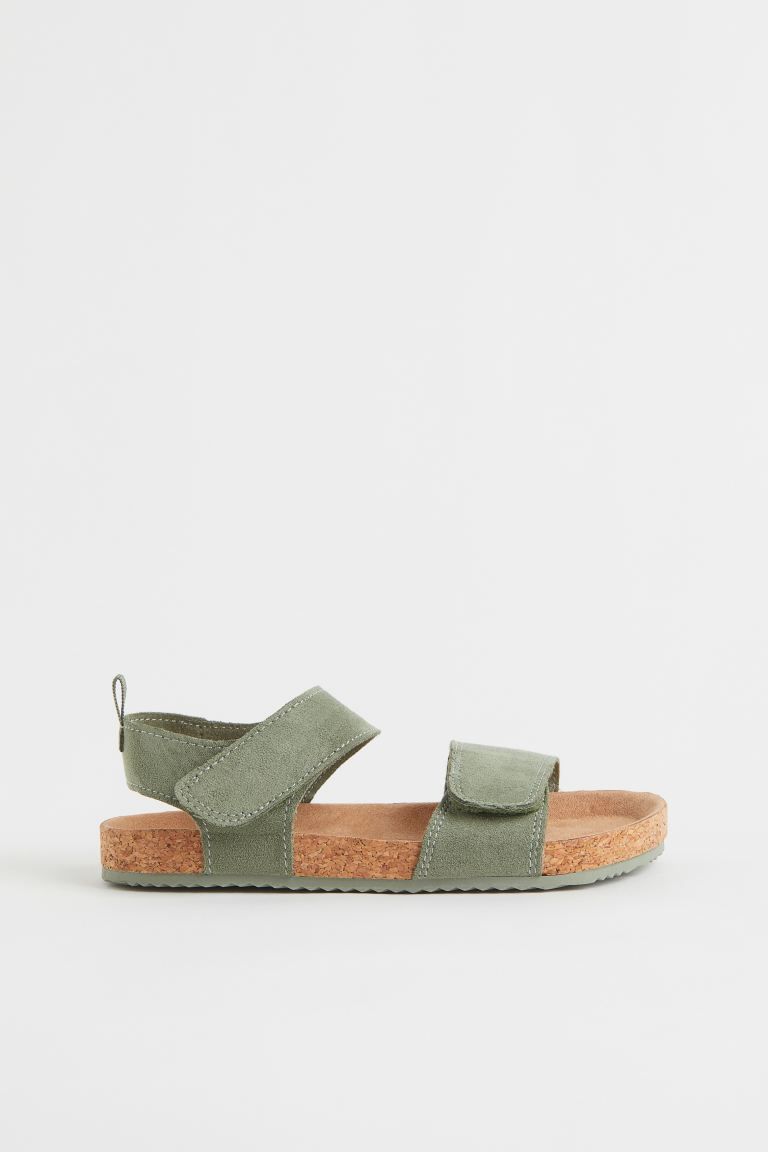 Sandals with adjustable hook-loop tabs at top, loop at back, and patterned soles. | H&M (US + CA)