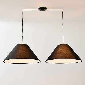 Sculptural 2-Light Fabric Cone Pendant | West Elm (US)