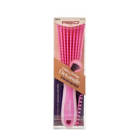 Kiss Red Glie and Define Detangle Brush 9 Row Non-Slip Pink 1 Ea | Walmart (US)