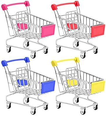 HNYYZL Bestsupplier Mini Supermarket Handcart, 4 Pcs Mini Shopping Cart Supermarket Handcart Shop... | Amazon (US)