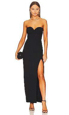 NICHOLAS Pernille Bustier Gown W/ Slit in Black from Revolve.com | Revolve Clothing (Global)