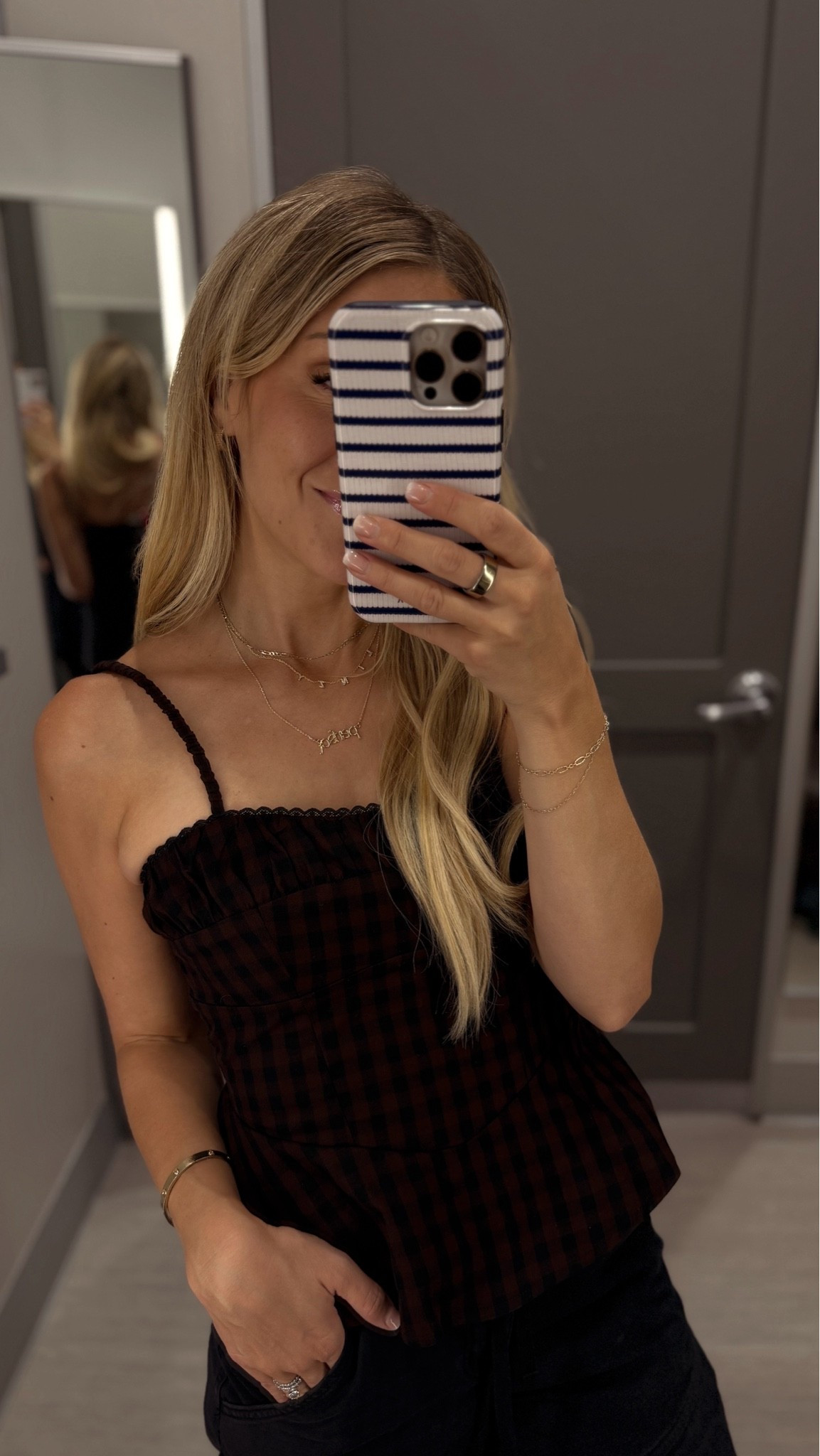 NEW AT TARGET🎯 brown and black corset gingham top - the perfect transitional weather “cute top” to pair with those jeans you love or a zillion other things! Wearing an XS.

#LTKgrwm #LTKootd #LTKdayinmylife