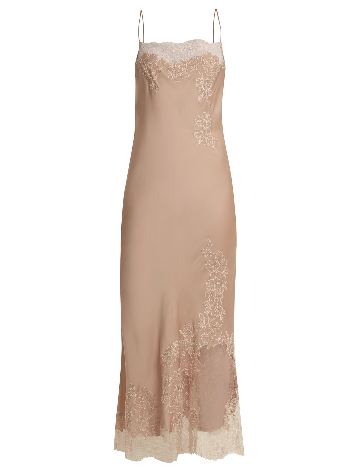 Lace-trimmed silk-satin cami maxi dress | Matches (US)