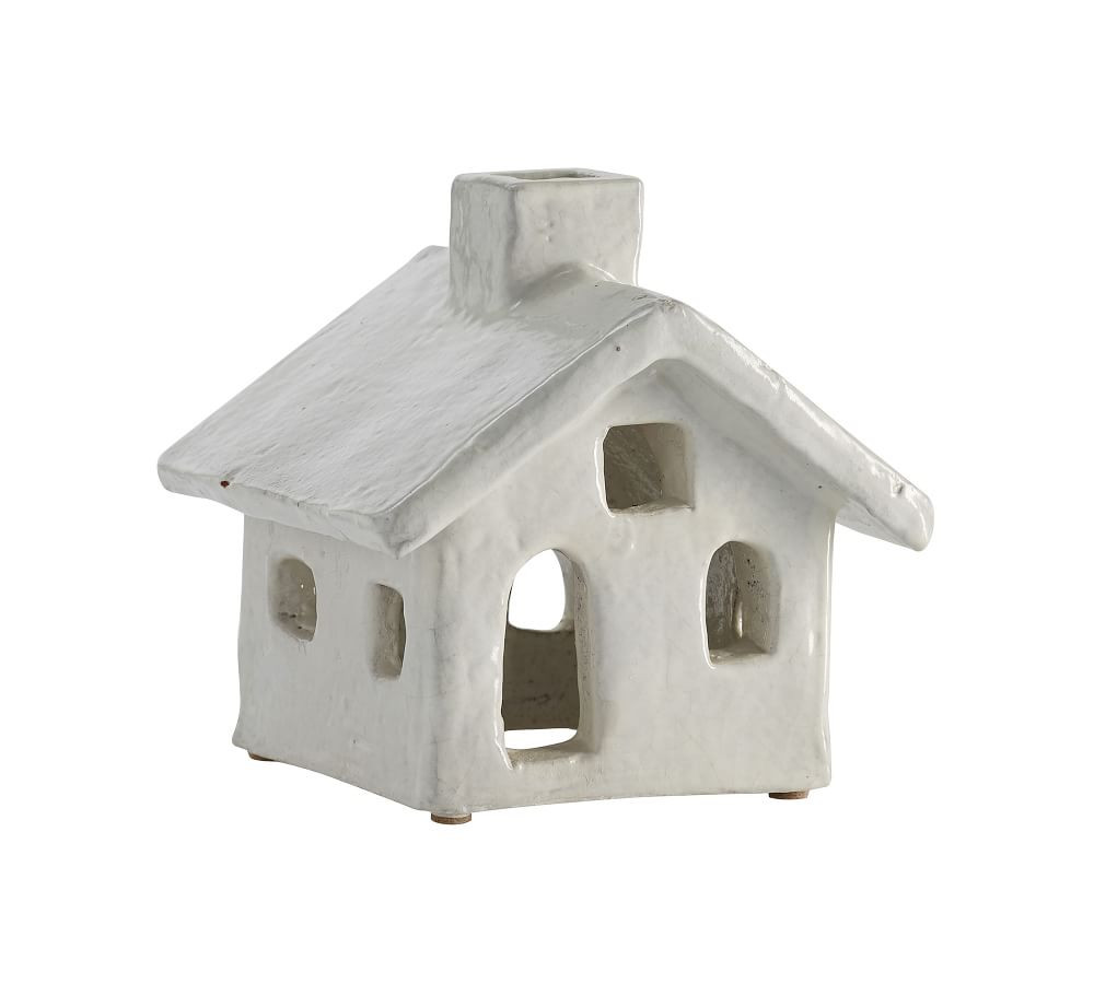 Ceramic Christmas Village Houses, Small, White | Pottery Barn (US)
