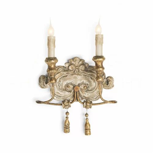 Greta 2 - Light Antique Gold Candle Wall Light | Wayfair Professional