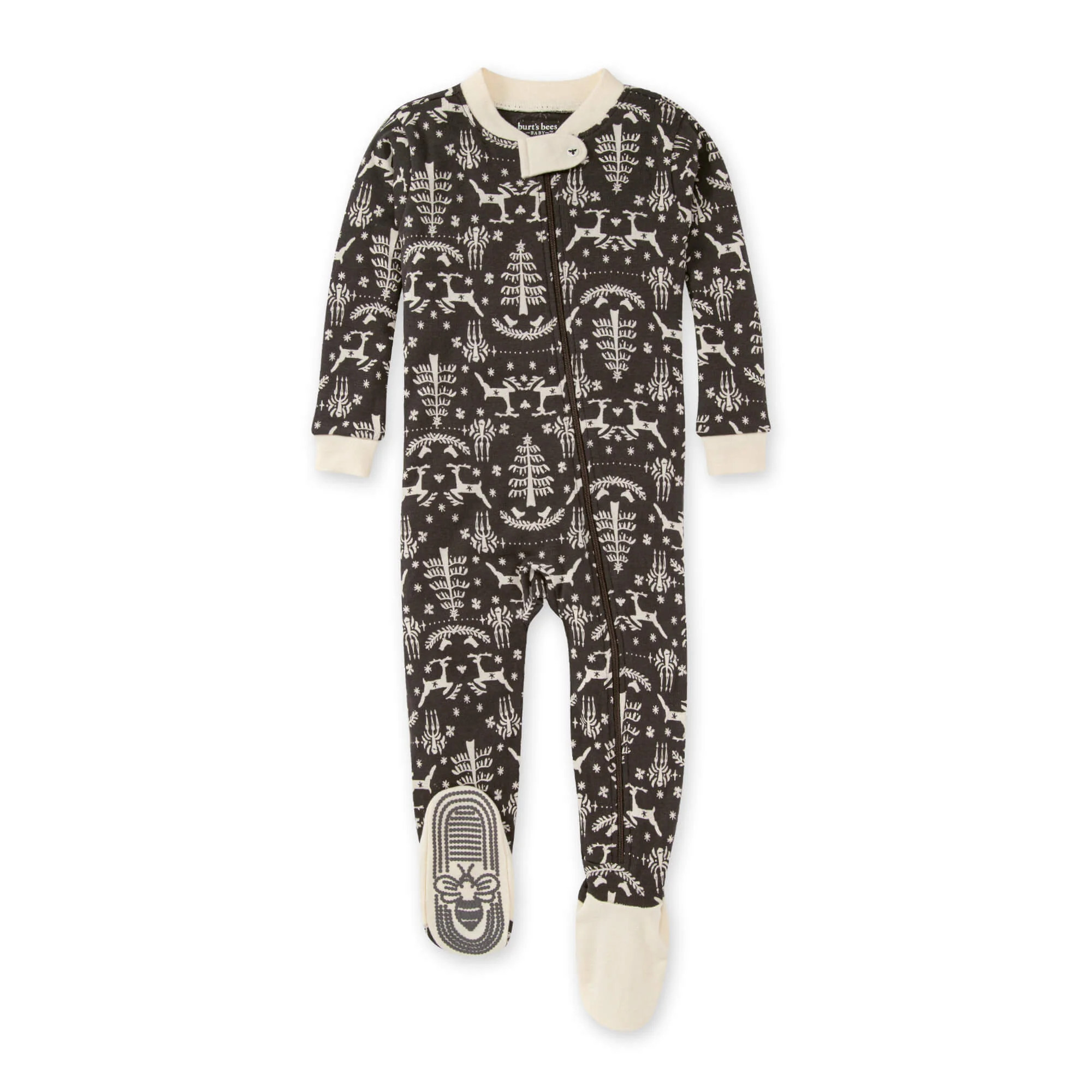 Organic Zip Footie, Scandi Fair Isle | SpearmintLOVE