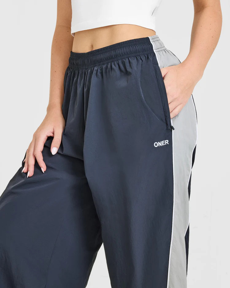 Oversized Piped Woven Straight Leg Track Bottoms 
 True Blue | Oner Active (UK / US)