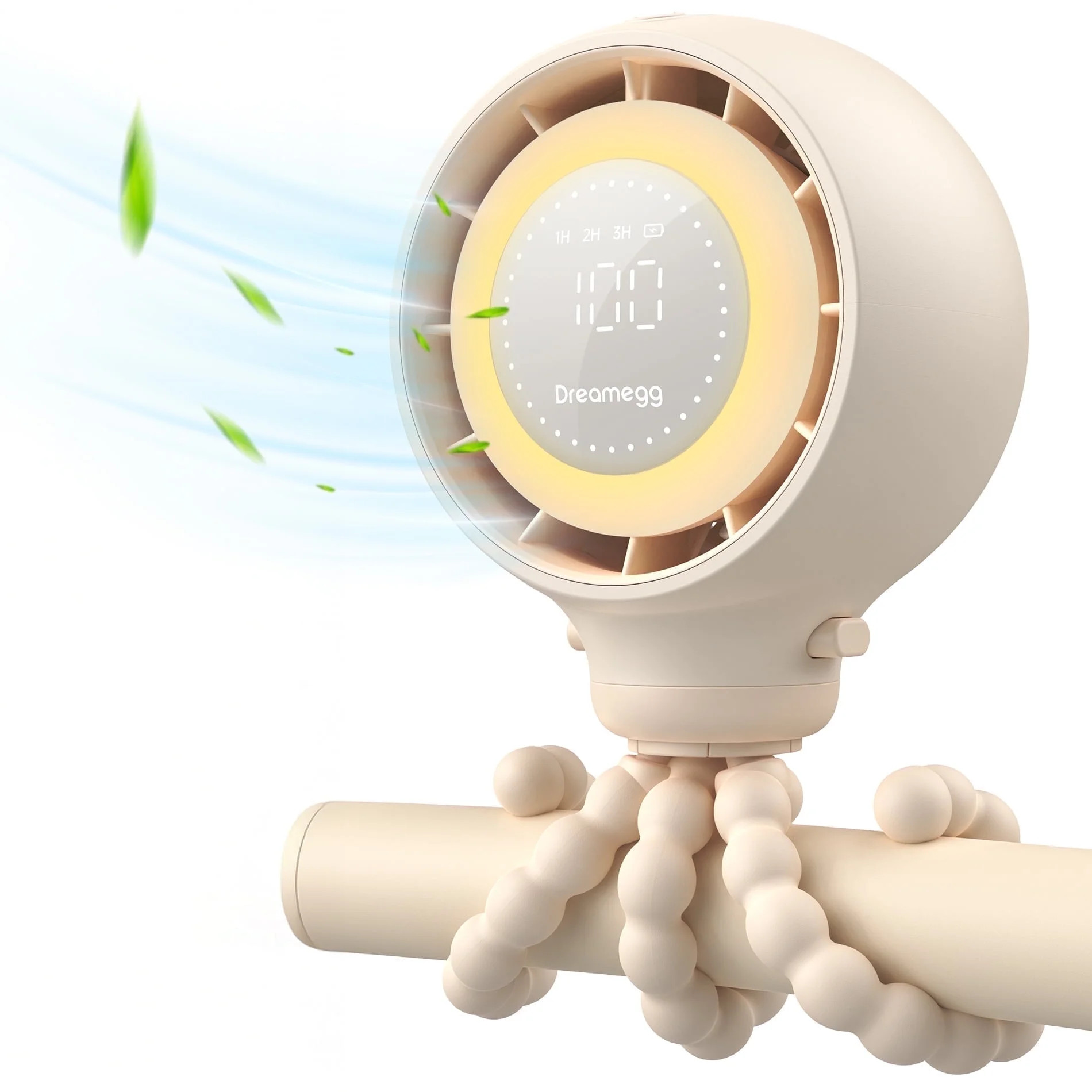 Dreamegg Portable Fan Cooling Stroller Fan for Baby, Cooling Rechargeable Fan for Travel, Beige | Walmart (US)