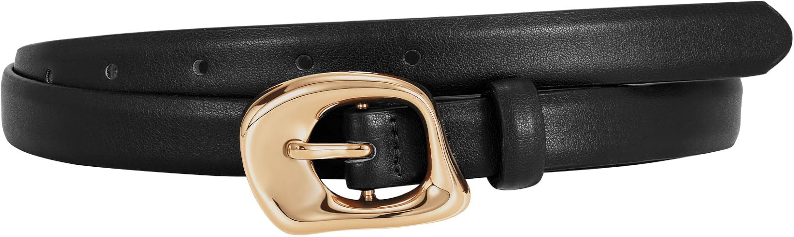 WERFORU Women’s Leather Belt with Gold Buckle Thin Belts for Women Fashion Waist Belts for Jean... | Amazon (US)