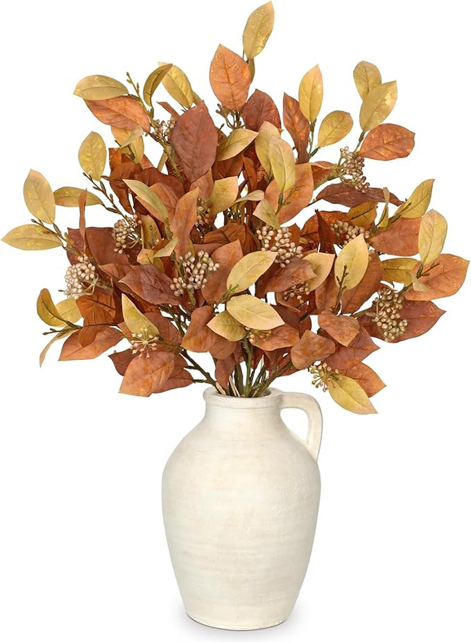 3 Pcs Artificial Fall Euonymus Leave Bunches with Flower Seeds Branches for Autumn Farmhouse Deco... | Amazon (US)