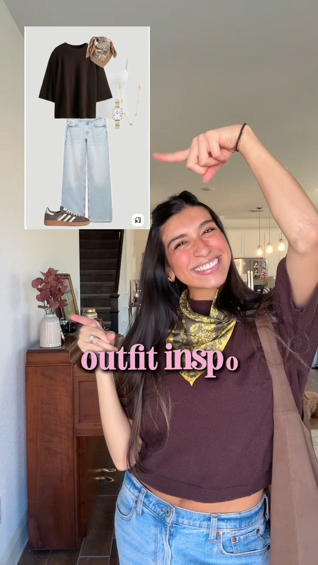 sweater is from @shopheylovely but linked some similar ones 
purse is from Brandy Melville but linked similar ones 
Scarf is from Anthropologie 