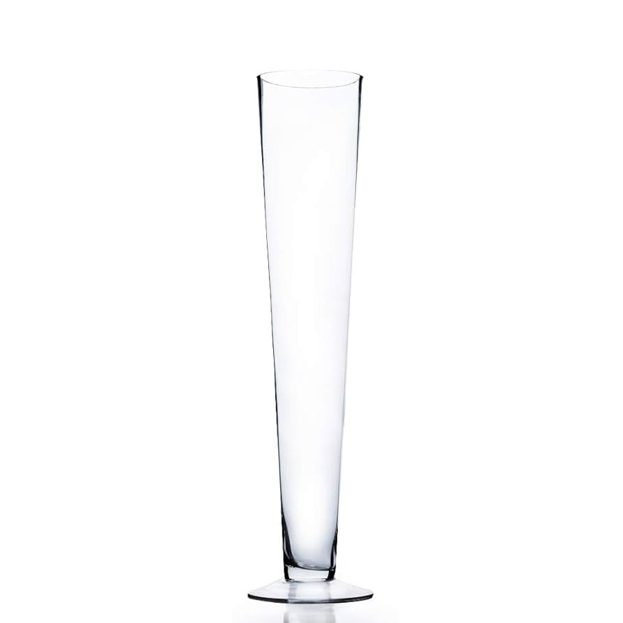 WGV Trumpet Glass Vase, Open 4", Height 20", (Multiple Sizes Choices) Clear Tall Pilsner Floral P... | Amazon (US)