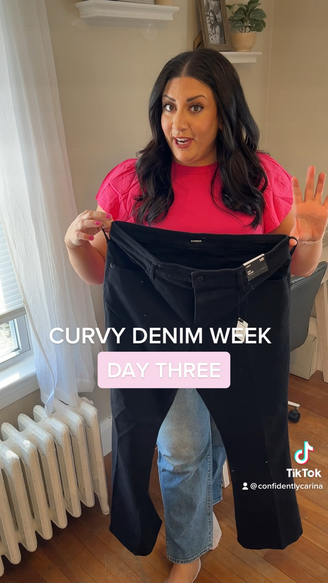 These black jeans from Express are AMAZING! They’re so comfortable, perfectly stretchy and flattering. They were only $80 and are now $19.99! I’m wearing my true size 14. 

#LTKstyletip #LTKunder50 #LTKsalealert