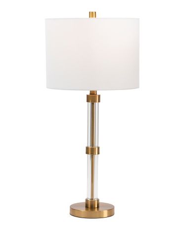 28in Crystal Metal Tub Column Table Lamp | TJ Maxx