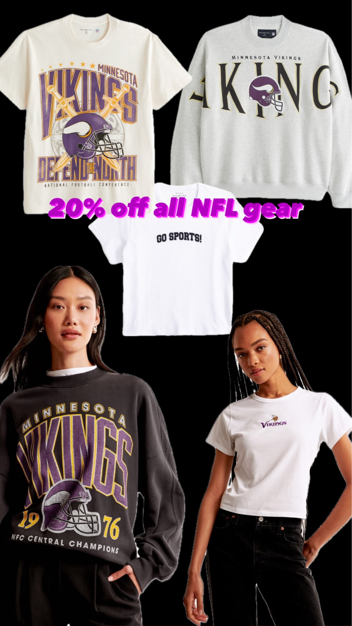 20% off all Abercrombie NFL gear right now! Use code KICKOFF for an extra 15% off!! 🙌🙌 15% off almost everything else 

I also included my clear bag from Amazon that I use for NFL games! 



Vikings gear, football outfit, game day outfit, MN Vikings, sweatshirt, tshirt, black shirts, clear bag 

#LTKSaleAlert #LTKSeasonal #LTKFallSale