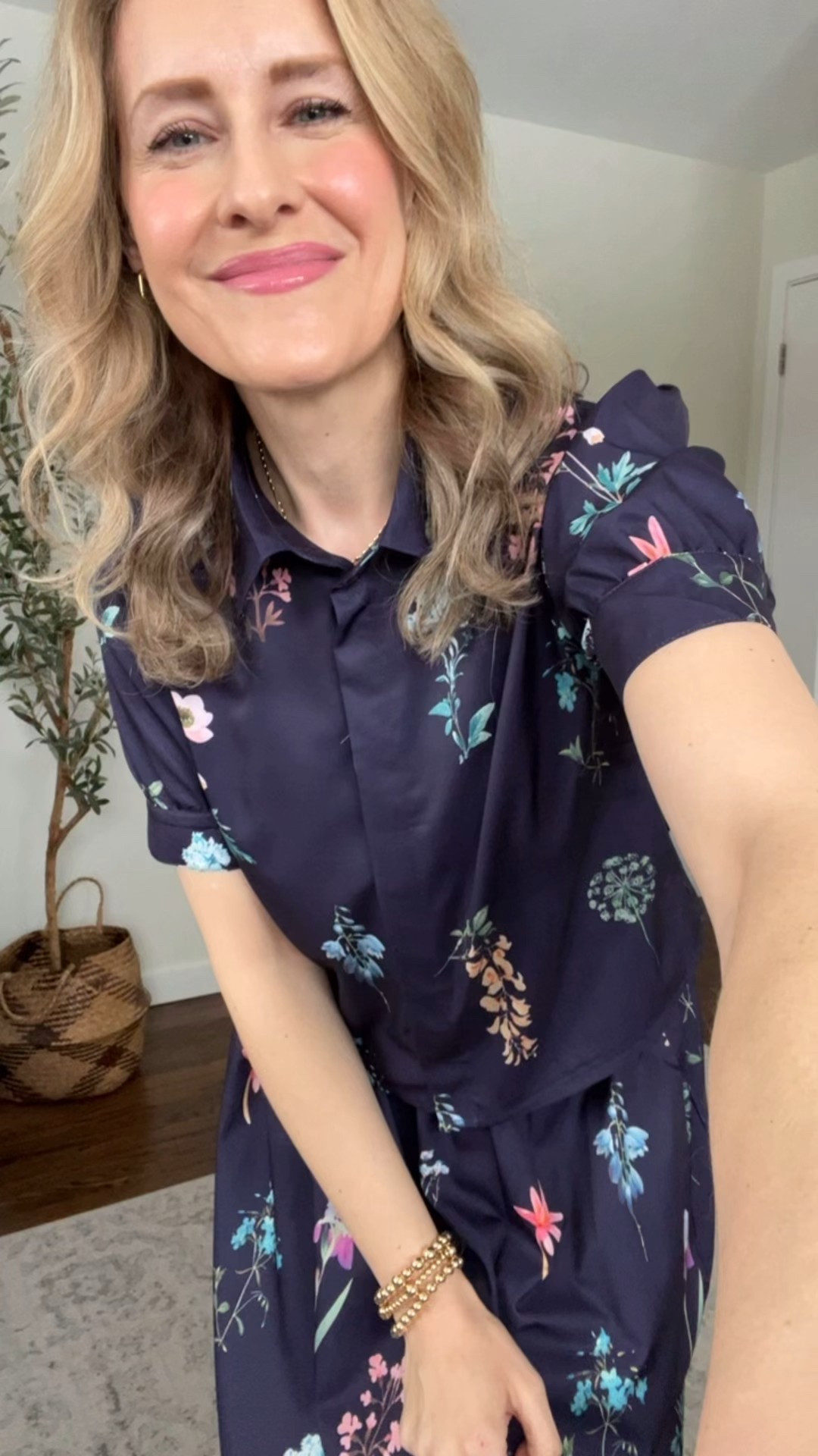 Matching shirt and skirt set on Amazon, love the look! Reminds me of a set I got from Walmart last spring. This fabric is a cheap polyester not gonna lie but it sure looks nice! I’m in a medium, glad I went up a size from my usual small. #amazomfashion mothersday outfit dress spring occasion party shower