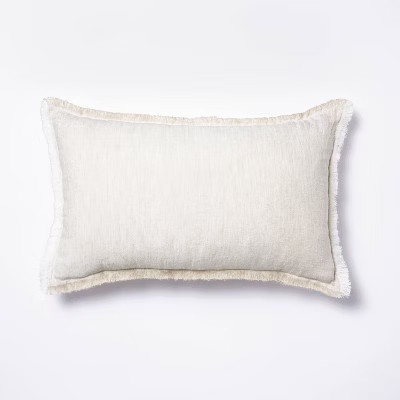 Linen Throw Pillow with Contrast Frayed Edges - Threshold™ designed with Studio McGee | Target