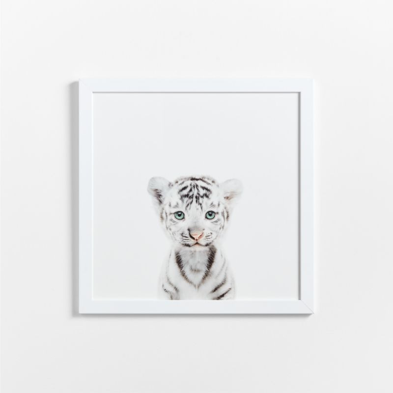 Baby Snow Leopard Framed Wall Art Print + Reviews | Crate & Kids | Crate & Barrel