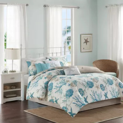Madison Park Pebble Beach 7 Piece Cotton Sateen Comforter Set, Queen | Belk