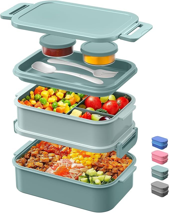 DaCool Lunch Box Adults Bento Box 74 OZ All-in-One Stackable Lunch Box Containers for Adult Large... | Amazon (US)