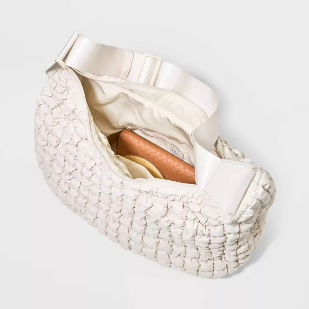 Check Print Athleisure Shoulder Handbag - A New Day™ Off-White | Target