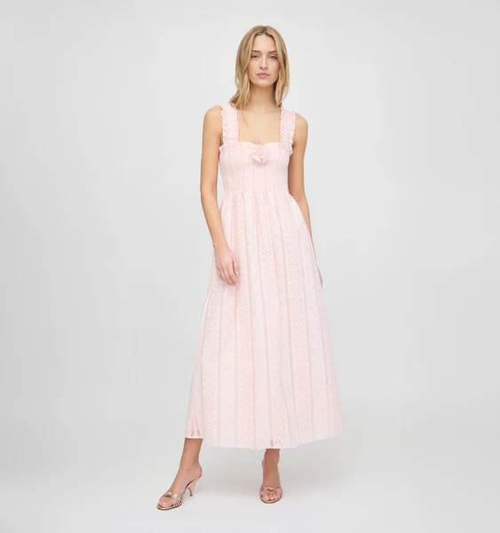 The Rosetta Nap Dress - Pink Broderie Voile | Hill House Home US
