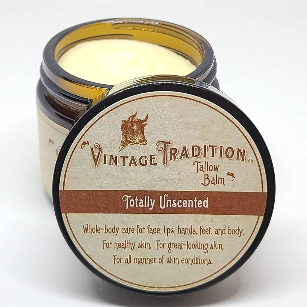 Vintage Tradition Beef Tallow Balm for Skin Care – Unscented, All Purpose Balm for Sensitive Sk... | Amazon (US)