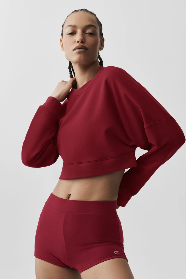 Cropped Sway Crew Neck Pullover | Alo Yoga